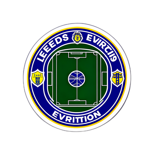 Leeds és Everton logóval díszített matrica