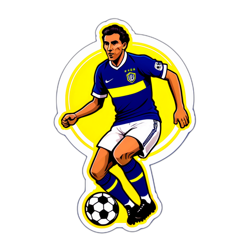 Sticker vintage dedicat jucătorilor legendari ai Boca Juniors