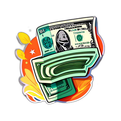 สติกเกอร์ดอลลาร์สหรัฐและกราฟการเปลี่ยนแปลงอัตราแลกเปลี่ยน