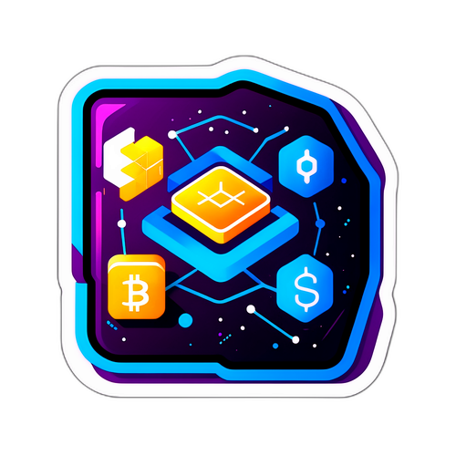 ब्लॉकचेन अनुप्रयोगों का प्रतिनिधित्व करने वाला स्टिकर