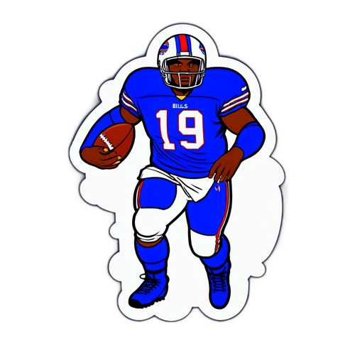 Adesivo de Jogador de Futebol Americano dos Bills
