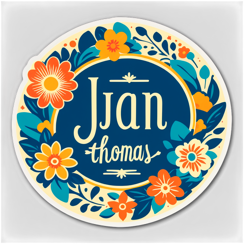 Vintage-inspirert klistremerke for 'Jan Thomas'