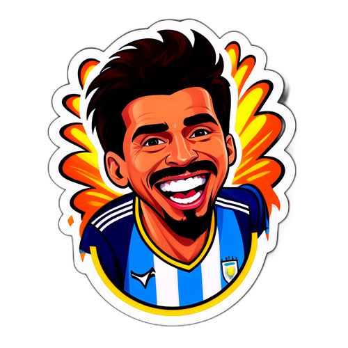 Autocolant Amuzant cu Fotbalist Argentinean