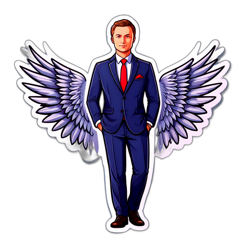 Ілля Малінін у стильному костюмі з крилами, які символізують сміливість та талант