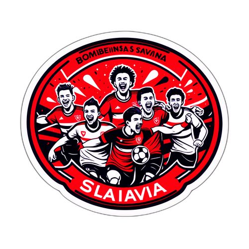 Veselý a hravý nálepka fotbalového zápasu Slavia vs. Bohemians