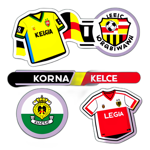 Návrh samolepek fotbalových dresů Korony Kielce a Legie Varšava