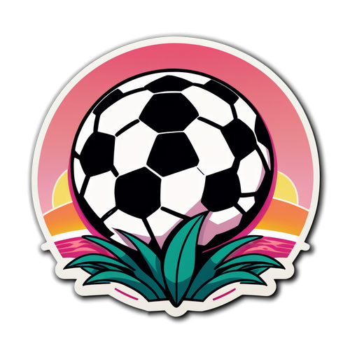 Logo Inter Miami z tłem zachodu słońca