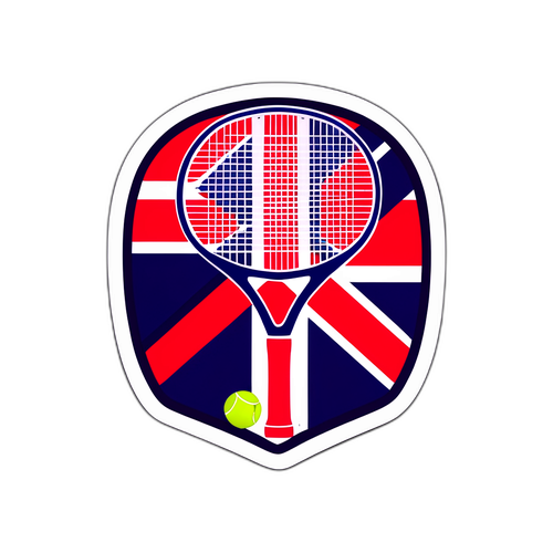 Raquete de Tênis com Bandeira Nacional e Bola