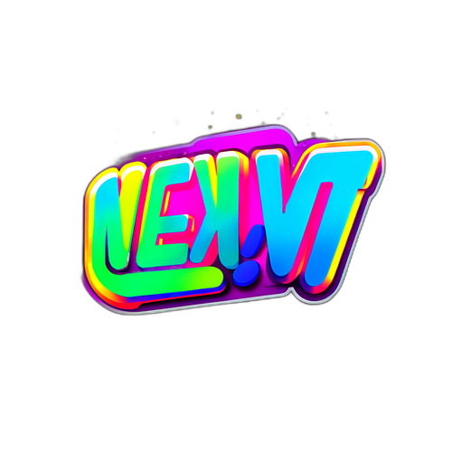 Nowoczesny 'Next' sticker z efektami świetlnymi