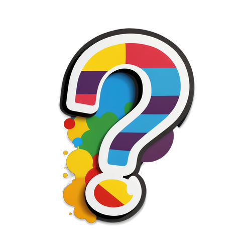 Adesivo Stimolante: Segno di Interrogazione Colorato