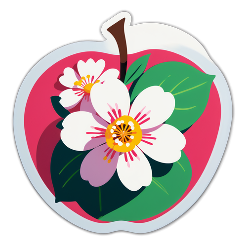 Elma Çiçeği Sticker