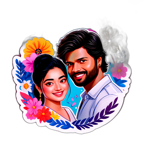 युगल-केन्द्रित स्टिकर: रश्मिका मंदाना और विजय देवरेकोंडा