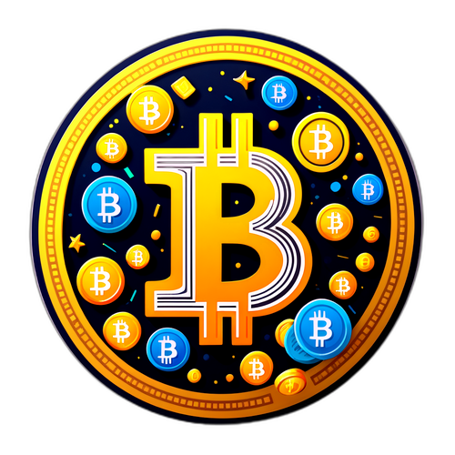 Bitcoin Preis Sticker im futuristischen Design