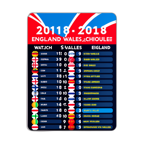 Wedstrijdschema Engeland tegen Wales
