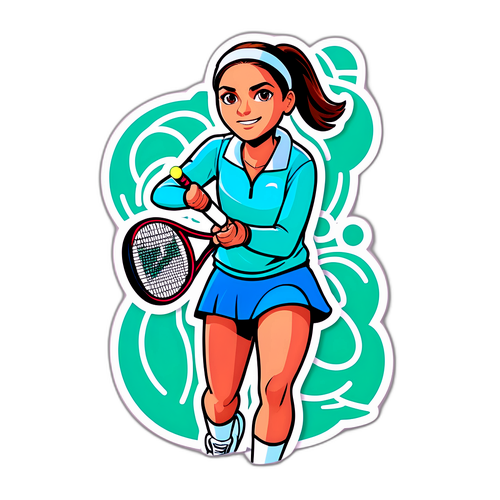 Clara Tauson Med Tennis Ketsjer