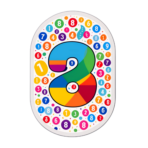 彩色幸運號碼圖案貼紙