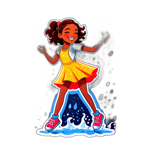 Dessin d'Aurélie Silvestre dansant sous la pluie