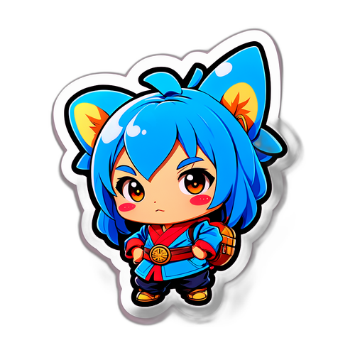 かわいいキャラクターアートスタイルのステッカー