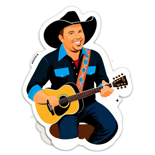 Stiker Garth Brooks: Irama, Gitar dan Budaya Musik Negara yang Memikat!