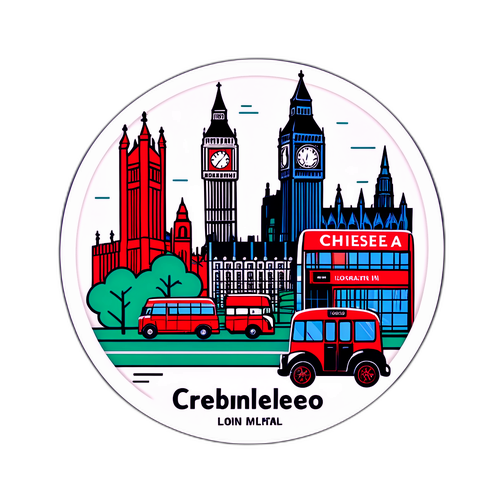 Peisaj urban Londonez cu echipa Chelsea