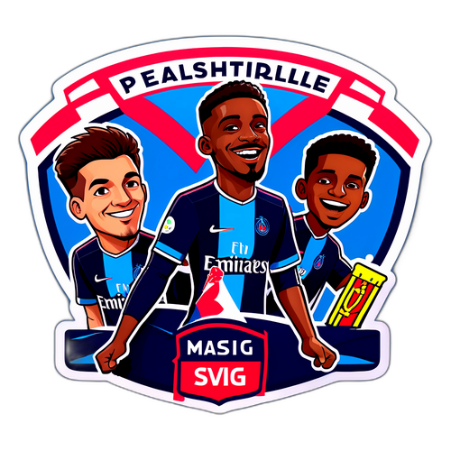 สติ๊กเกอร์การแข่งขัน PSG กับ Marseille ที่แสดงถึงความตื่นเต้นของการแข่งขัน