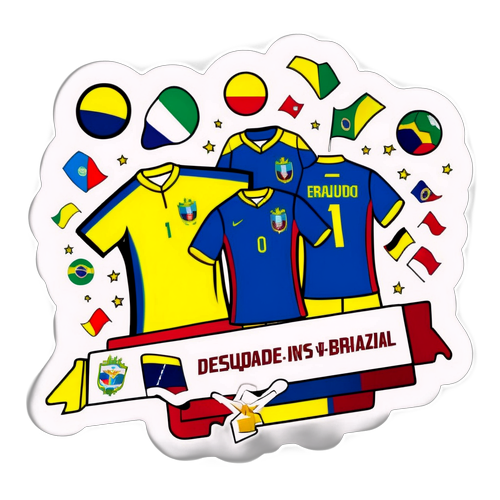 Autocollant pour le match Équateur contre Brésil