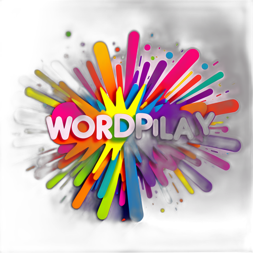 Kolorowy logo Wordle z tęczowym wybuchem kolorów