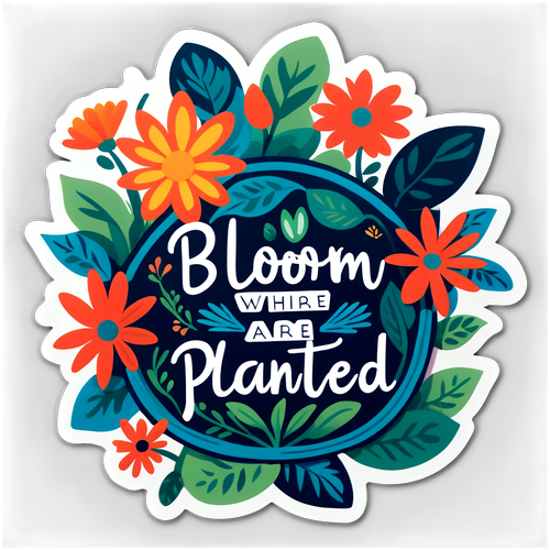 Bloom Where You're Planted: Unleash Your Inner Growth with This Stunning Floral Sticker!