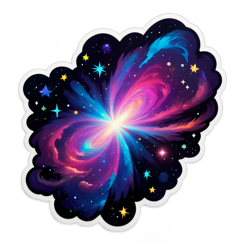 Galaxy-Themed Nebula and Stars Sticker