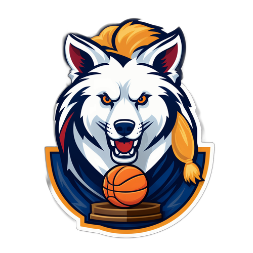 UConn Basketball Champion Mascot Sticker