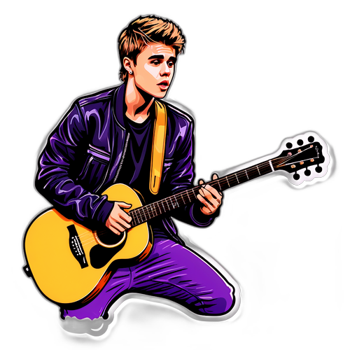 Justin Bieber en concert avec sa guitare