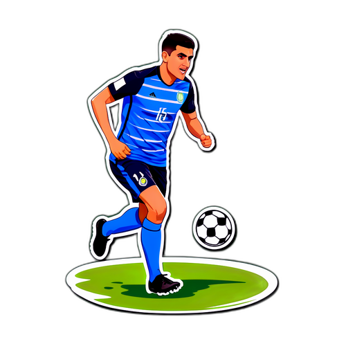 Klistermärke med Mohamed Elyounoussi i dynamisk pose