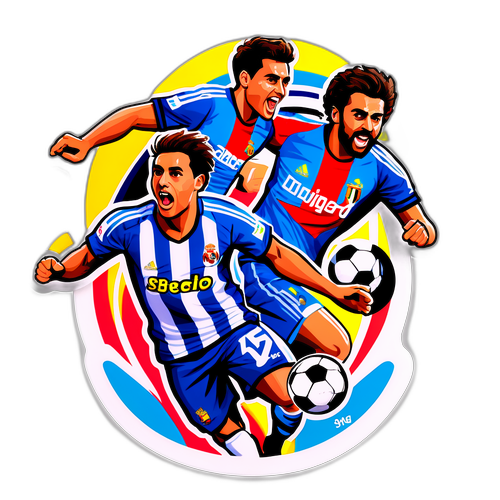 Stiker Dinamis Pemain Sepak Bola Madrid vs Real Sociedad