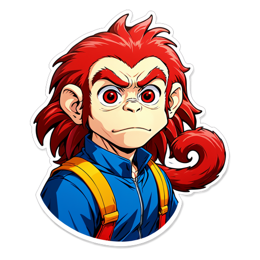 火红色头发的动漫猴子头像