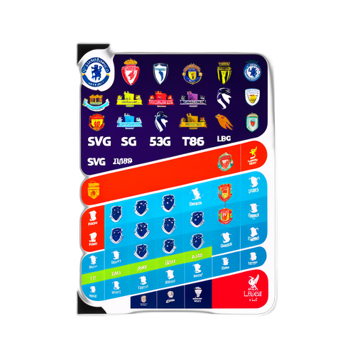 Яркий стикер с таблицей английской Премьер-лиги