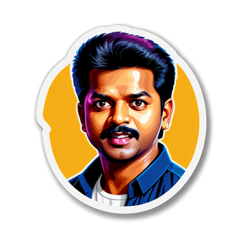 Sticker Ceria Vijay: Menggambarkan Keanggunan Bollywood Dalam Selembar Gambar!