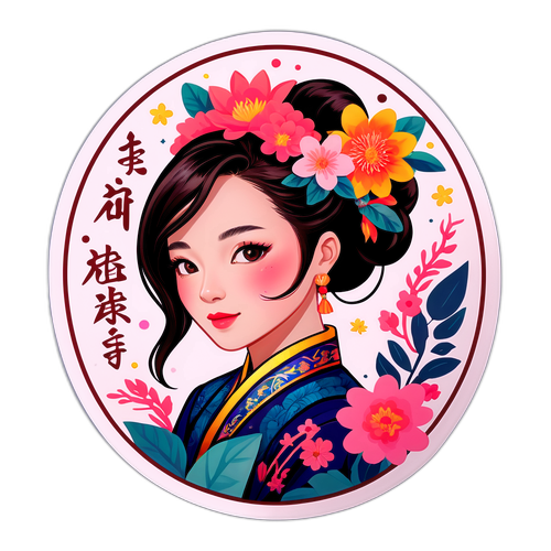庆祝女性成就的华丽贴纸