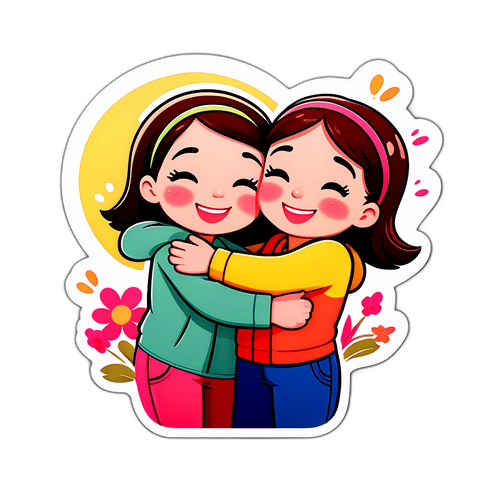 春意盎然的友谊之拥