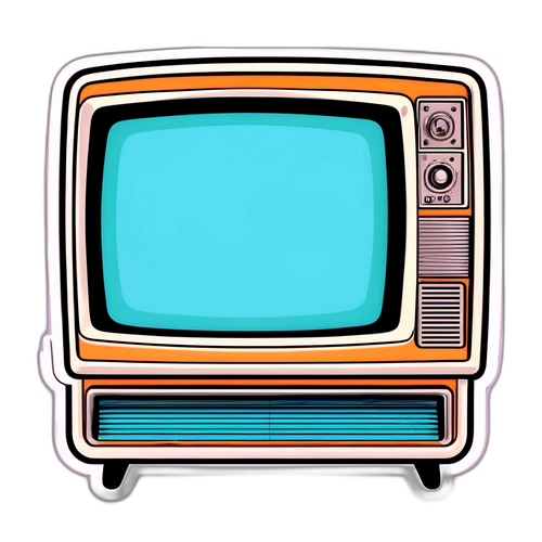 Retro TV Screen Sticker met 'VTM - Je Favorieten'