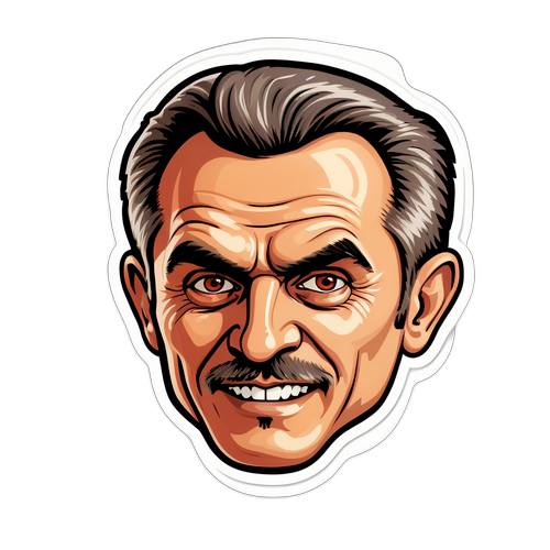 Наклейка с карикатурой известного актера Збруева