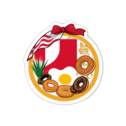 Flaga Polski z elementami kultury