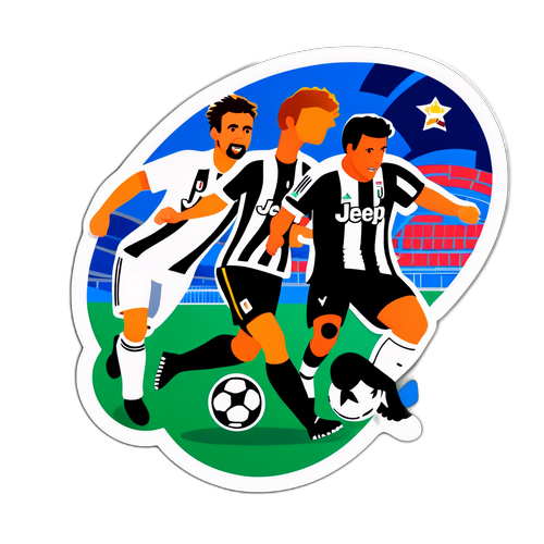 Livlig fodboldklistermærke: Pisa vs. Juventus