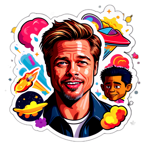 En lekfull illustration av Brad Pitt