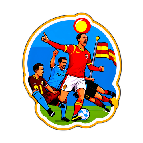 Rekaan Pelekat Inspirasi Menggambarkan Sorotan Perlawanan Galatasaray dan Lazio