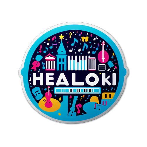 Vibrant sticker Haloo Helsinki -konsertissa