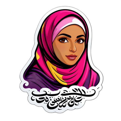 Stiliserad bild av Hind Rajab med en flödig hijab