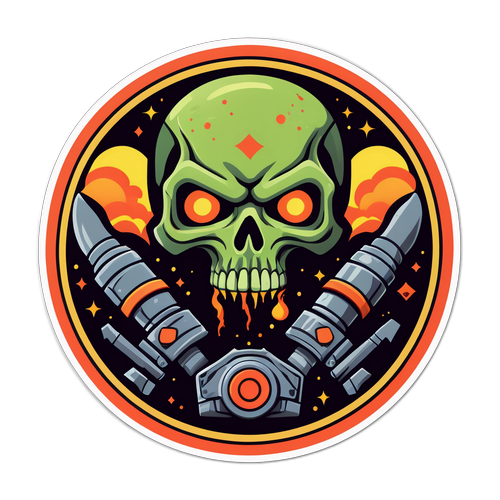 종말 직전 테마의 간단한 스티커 디자인