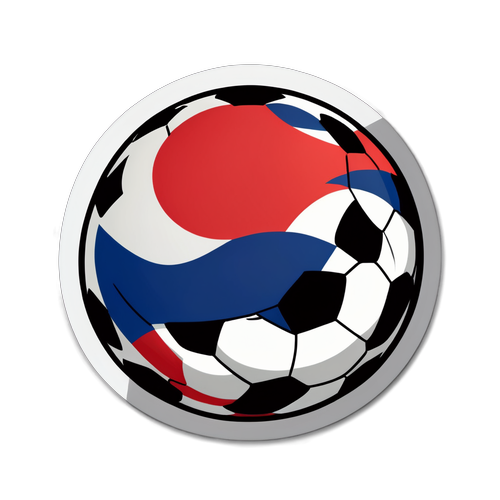 Aufkleber mit südkoreanischer Flagge und Fußballmotiven