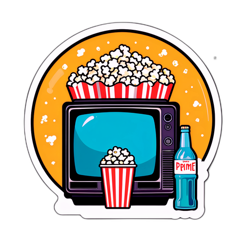 Sticker cu televizor retro și logo-ul Prime Video