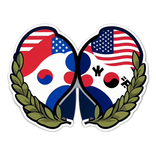 Dynamic Sticker z Flagami USA i Korei Południowej